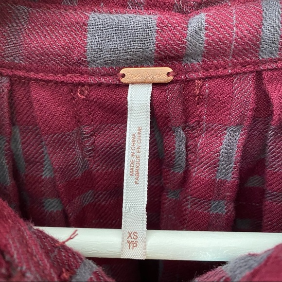 Free People Baby-Blues Paid Tunic Red Sz XS - Picture 4 of 13